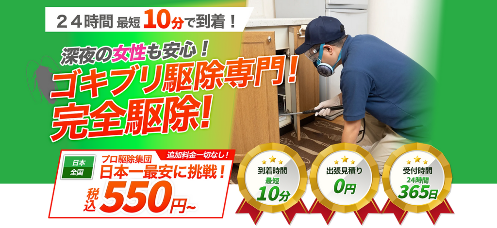 虫駆除おまわりさん　現在最短分でお伺い可能